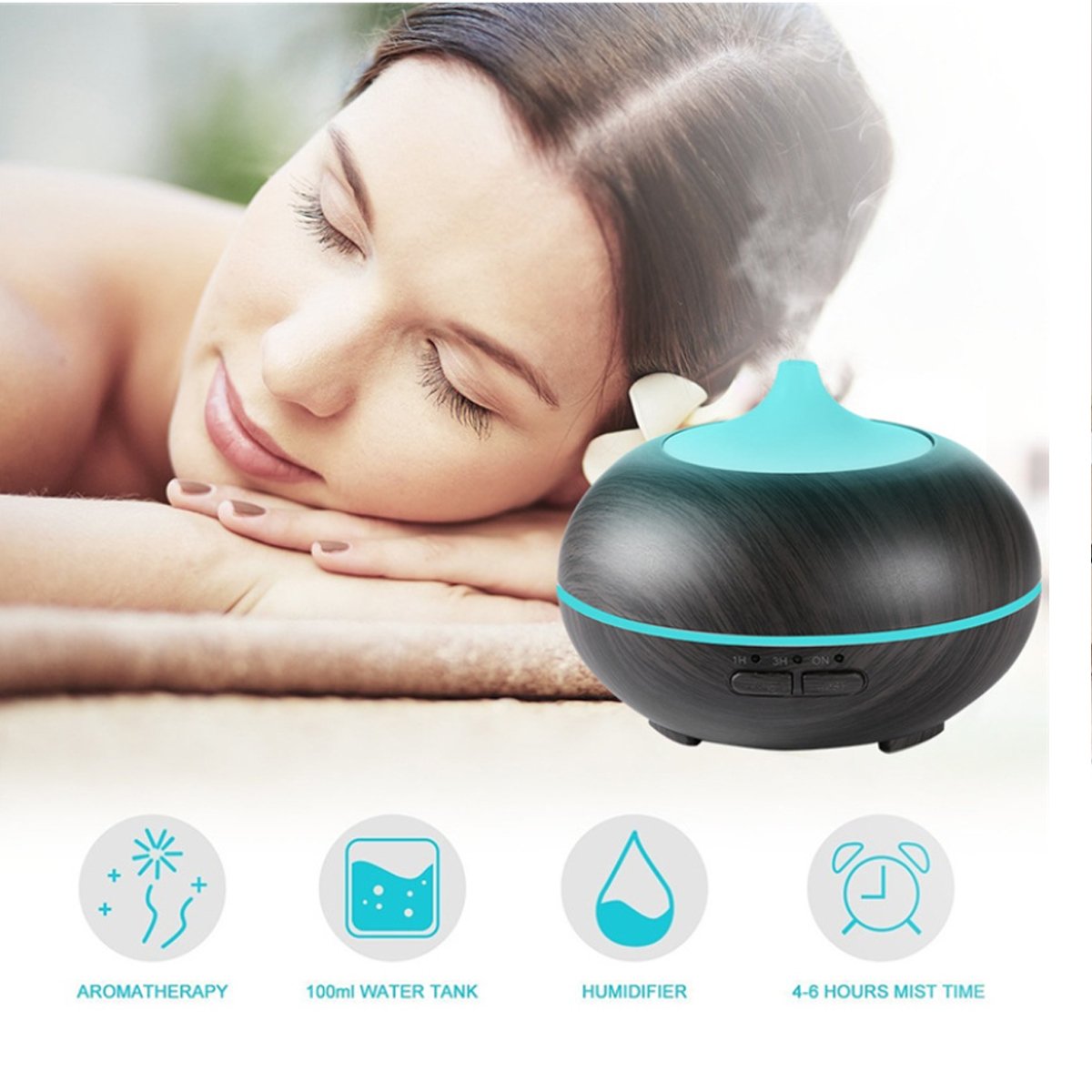 Mistyrious Essential Oil Humidifier Natural Oak Design With Easy